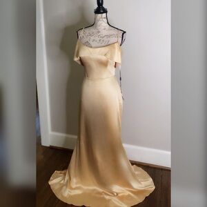 Champagne formal dress, prom dress, evening gown fall bridesmaid